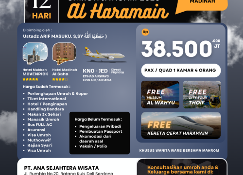 Program Umroh 12 Hari Januari Al Haramain 2026