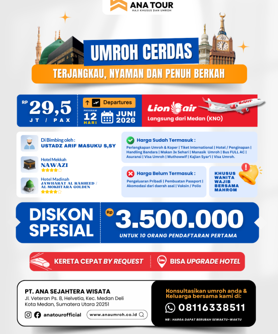 Program 12 Hari Umroh Cerdas JUNI 2026