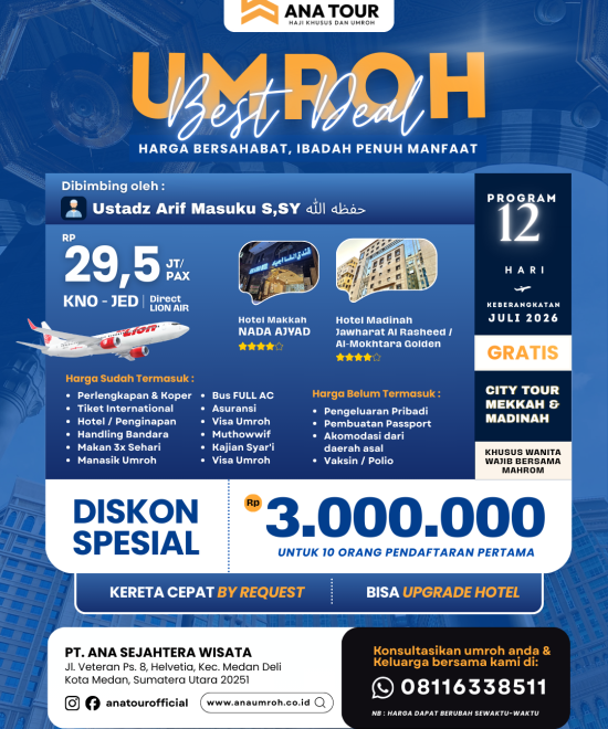 Program 12 Hari Umroh Best Deal JULI 2026