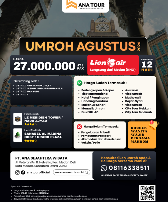 Program 12 Hari Umroh AGUSTUS 2026